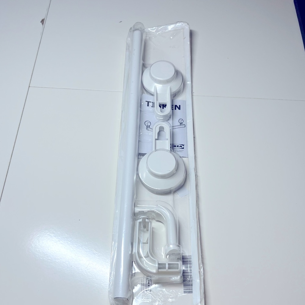 IKEA shelf towel rod
